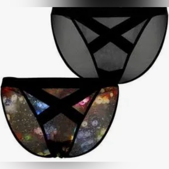 Parade Sheer Black and Multicolor Panties 2-Pack - Picture 1 of 4